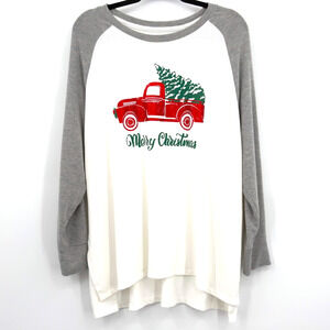 Merry Christmas Lightweight Sweatshirt Women's 2XL Holiday Season Vintage Truck‎